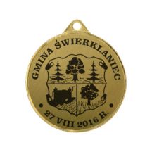 Metallmedaille mit Gravur auf Laminat