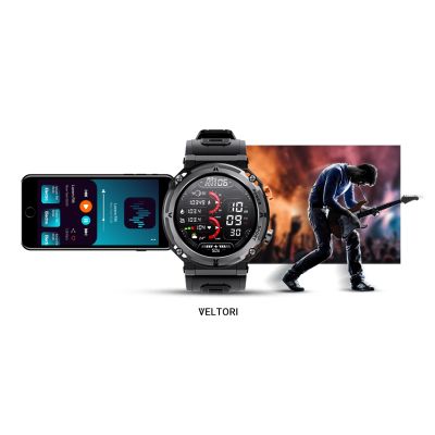 23. VELTORI VT130-1 Smartwatch Schwarzes Silikonarmband