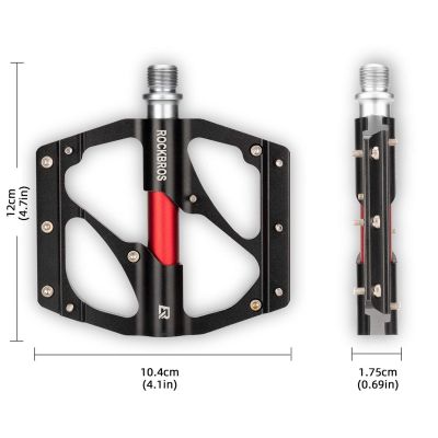 9. Rockbros 2020-12BBK Plattform-Fahrradpedale aus Aluminium – Schwarz