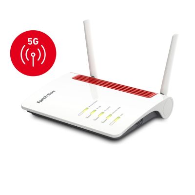FRITZ!Box 6850 5G WLAN-Router Gigabit Ethernet Dualband (2,4 GHz/5 GHz) Schwarz, Rot, Weiß