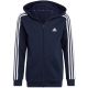 adidas Essentials 3-Streifen Fleece-Hoodie mit durchgehendem Reißverschluss Jr IC0600