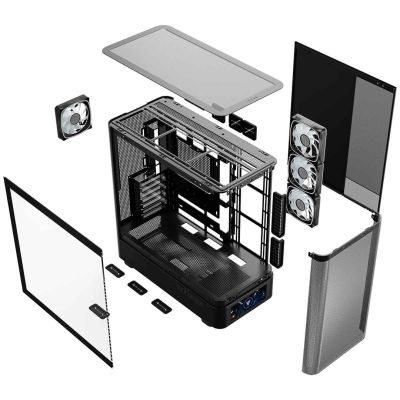 10. MODECOM VOLCANO AQ 500 ARGB MIDI SCHWARZES GEHÄUSE