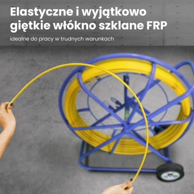 7. Extralink Pilot-Kabelzieher Pilot 9 mm 300 m GFK Glasfaser, Durchmesser 9 mm, Länge 300 m, Gelb