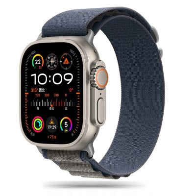 7. Tech-Protect Nylon Pro Armband für Apple Watch 4 / 5 / 6 / 7 / 8 / 9 / SE / Ultra 1 / 2 (42/44/45/49 mm) – Blau-Grau