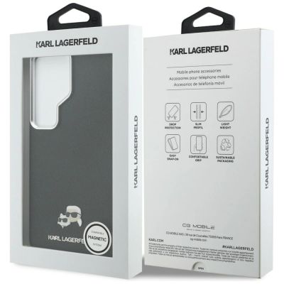 8. Karl Lagerfeld Saffiano KC Metal Logo MagSafe Hülle für Samsung Galaxy S26 Ultra, Schwarz