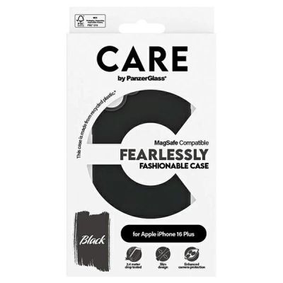 4. CARE by PanzerGlass Fashion Case mit MagSafe für iPhone 16 Plus – Schwarz