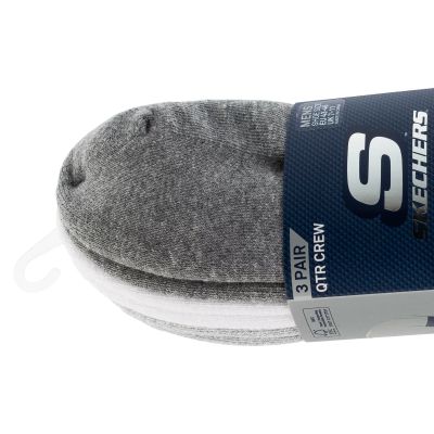 2. Skechers 3er-Pack Herren-Quarter Colorbloc Socken S118998-GRY Grau 43-46