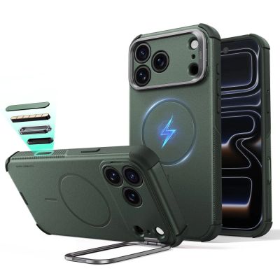 ESR Cyber ​​Tough Kickstand MagSafe Hülle für iPhone 18 Pro / 17 Pro – Grün