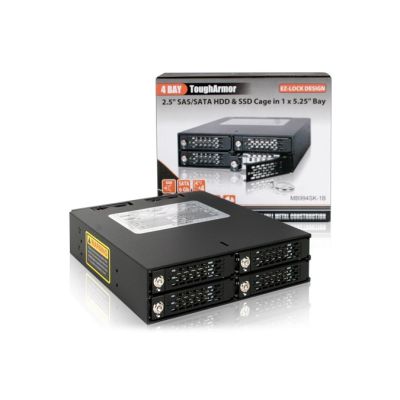 6. IcyDock Montageplatte 4x6,3cm SATAI-III/SAS auf 1x5,25" HDD/SSD