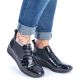 71. Rieker W R474 Schlangenleder Stiefeletten schwarz