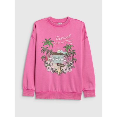 7. Lockerer Mädchen-Sweatshirt ohne Kapuze 4F 4FJRSS26TSWSF2970-54S
