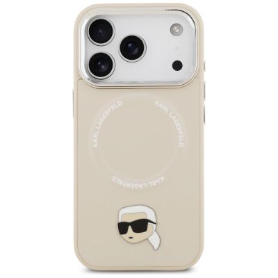 3. Karl Lagerfeld Karl Pin MagSafe Hülle für iPhone 17 Pro – Beige