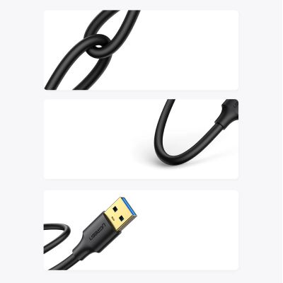 7. Ugreen US128 10369 USB-A 3.0 / USB-A 3.0 5 Gbit/s 0,5 m Kabel – schwarz
