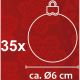 9. Dekorative Kunststoffkugeln, 6 cm, Set mit 35 Stück, rot