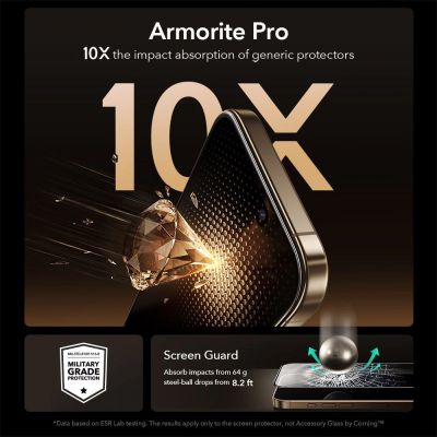 4. ESR UltraFit Armorite Pro Panzerglas für iPhone 17 Pro Max - Klar