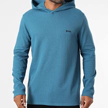 Boss Nachtwäsche Waffelpiqué Offen Blau (50535885-470)