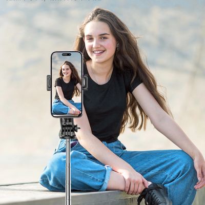 24. Selfie-Stick WC1Y3S Teleskopstativ 1,3 m mit Telefonhalter – Schwarz