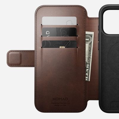 7. Nomad Moderne Leder-Folio-Handyhülle 16 cm (6,3 Zoll) Braun
