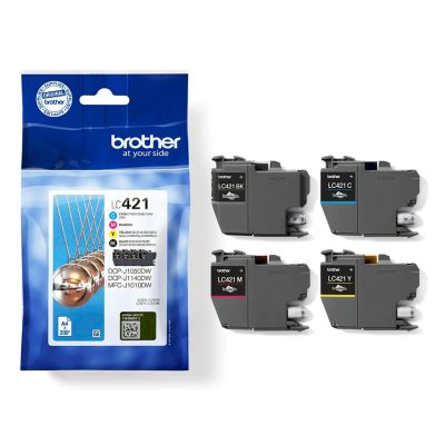 3. Brother LC-421VAL Tintenpatronen PagePack, 4 Stück, Original Standardreichweite, Schwarz, Cyan, Magenta, Gelb