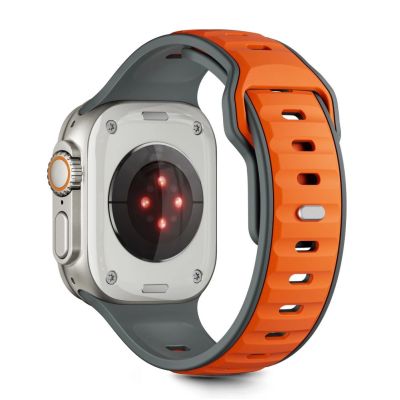 2. Tech-Protect IconBand Line Armband für Apple Watch 44 / 45 / 46 / 49 mm - Grau-Orange