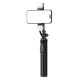 9. Selfie Stick WC12YDS Teleskopstativ 1,3 m aus Aluminiumlegierung mit Dual-Licht und Telefonhalter – Schwarz