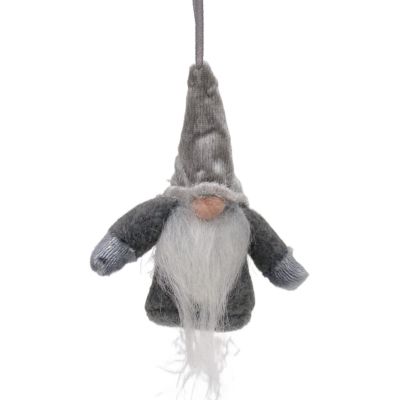 8. Dekorativer Weihnachtsmann-Anhänger mit Griffen, 11 cm, Grau