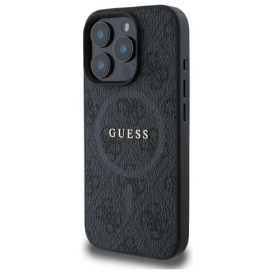 2. Guess 4G Ring Classic Logo MagSafe-Hülle für iPhone 16 Pro Max – Schwarz