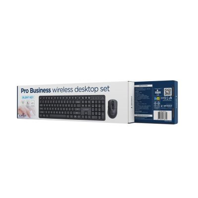5. GEMBIRD Kabelloses Tastatur- und Maus-Set Silent Key Pro Business, Schwarz, US-Layout