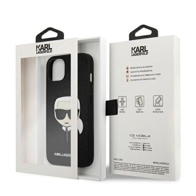 8. Karl Lagerfeld KLHCP13SSAKHBK iPhone 13 mini 5,4" czarny/black hardcase Saffiano Ikonik Karl's Head