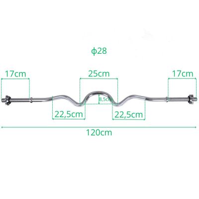7. Stark abgewinkelte Stange 120 cm ENERO FIT Ø28