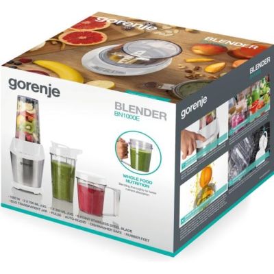 6. Standmixer Gorenje BN1000E, Tischmodell, Leistung 1000 W, Tritan-Behälter, Behälterkapazität 0,75 l, Eiszerkleinerungsfunktion, weiß