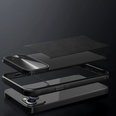 10. Nillkin CamShield Leather S Case iPhone 14 Plus Hülle mit Kameraabdeckung grün