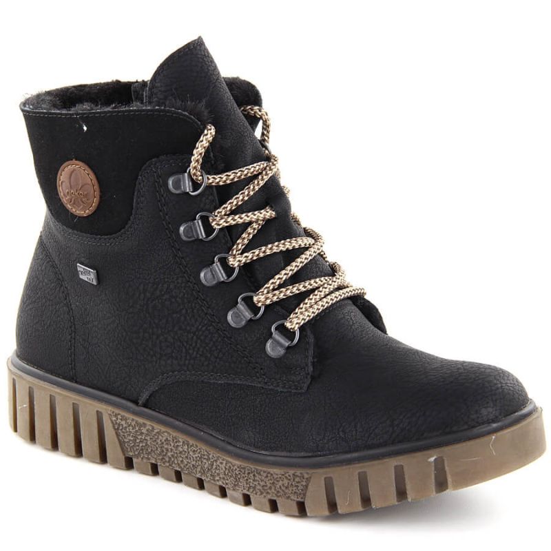 20. Wasserdichte schwarze Damen-Trekkingstiefeletten Rieker Y3433-00