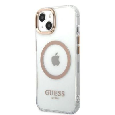 2. Guess GUHMP13MHTRMD iPhone 13 6.1 "Gold / Gold Hartschalenetui Metal Outline Magsafe