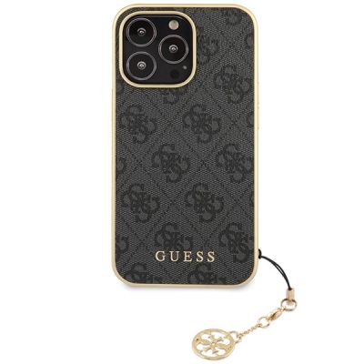 3. Guess 4G Charms Collection Hülle für iPhone 14 Pro – Grau