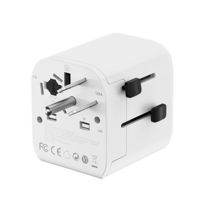 4. GEMBIRD UNIVERSAL-REISEADAPTER MIT ERDE 20 W, WEISS
