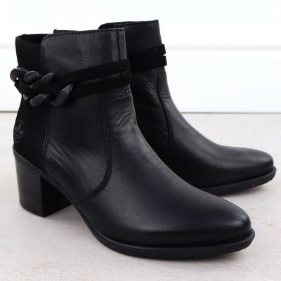 4. Damen-Ankle-Boots aus Leder mit schwarzem Absatz, Rieker Y2066-00