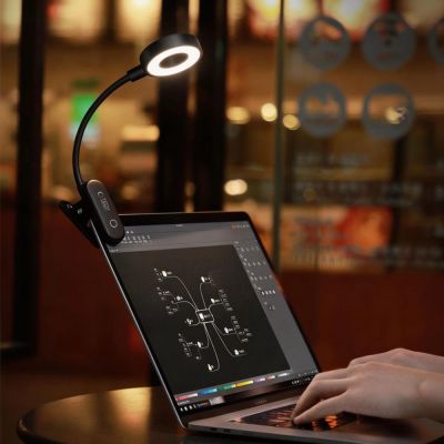 8. Tech-Protect LL100 Kabellose Lampe mit Clip + USB-A-/USB-C-Kabel (30 cm) – Schwarz