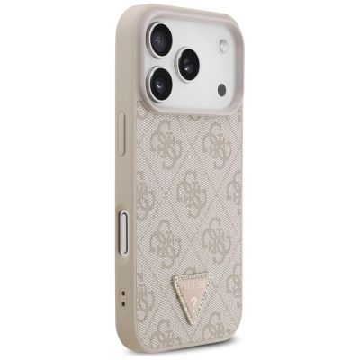 4. Guess Leather 4G Triangle Strass MagSafe Case für iPhone 17 Pro - Pink