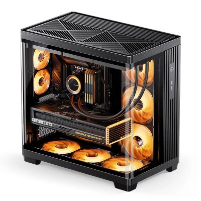 4. Jonsbo TK-4 Gehäuse, Midi-Tower, ATX, Tempered Glass – schwarz