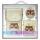 Nimmy Big Eyed Pet 2.0 Cat 3-in-1-Set: Handytasche + Geldbörse + Tracker-Hülle – Beige