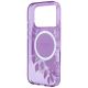 6. Guess IML Flowers Pearl Strap MagSafe Hülle für iPhone 18 Pro / 17 Pro – lila