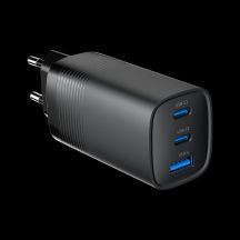 GEMBIRD Schnellladegerät mit USB-C-Anschluss, 3x USB, 65 W, Schwarz