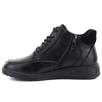 3. Gefütterte Damen-Lederstiefeletten mit Keilabsatz, schwarz Potocki JE19502