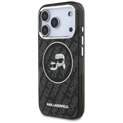 2. Karl Lagerfeld IML Glitter Karl&Choupette Heads Logo MagSafe Case für iPhone 17 Pro - Schwarz