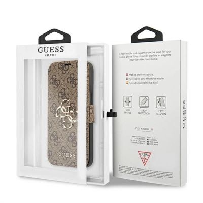 8. Guess GUBKP13L4GMGBR iPhone 13 Pro / 13 6.1" braun/braunes Buch 4G Big Metal Logo