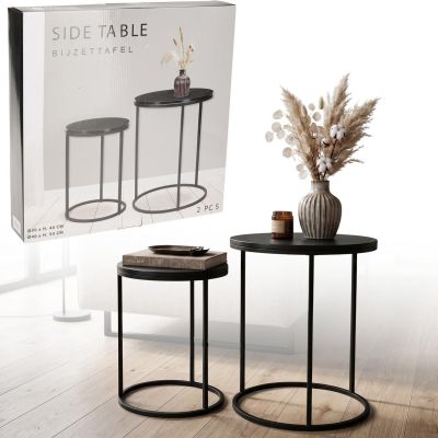 5. 2-in-1 Couchtisch-Set, Holztischplatte 30/40 cm