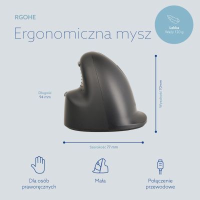 10. R-Go Tools R-Go HE Break Ergonomische Maus mit Break Software, kleine Größe (Handlänge unter 165 mm), Rechtshänder, kabelgebunden, Schwarz