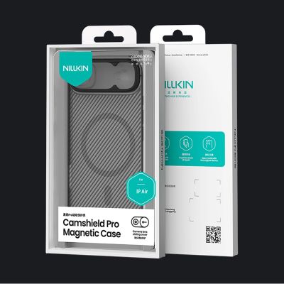 20. Nillkin CamShield Pro MagSafe-kompatible Hülle für iPhone 17 Air – Transparent Schwarz