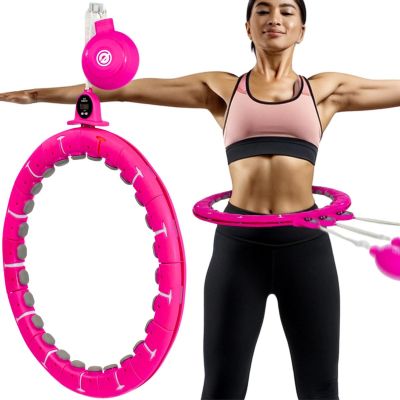 17. HULA HOP MIT MASSAGEGERÄT, GEWICHTEN UND KONTER FUCHSIA ENERO FIT